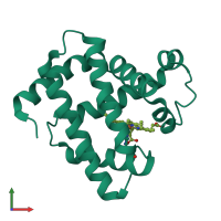 PDB entry 5d5r coloured by chain, front view.