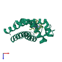 PDB entry 5d5r coloured by chain, top view.