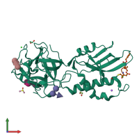 PDB entry 5d61 coloured by chain, front view.