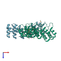PDB entry 5d66 coloured by chain, top view.