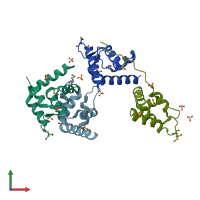 PDB entry 5d67 coloured by chain, front view.