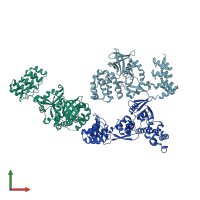 PDB entry 5d68 coloured by chain, front view.