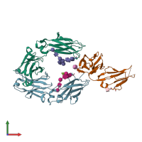 PDB entry 5d6d coloured by chain, front view.