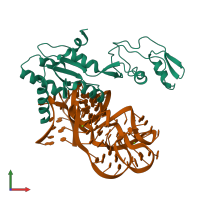 PDB entry 5d6g coloured by chain, front view.