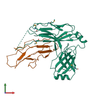 PDB entry 5d6h coloured by chain, front view.