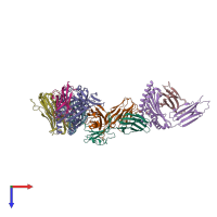 PDB entry 5d7j coloured by chain, top view.
