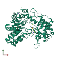 PDB entry 5d8g coloured by chain, front view.