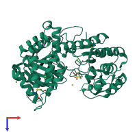 PDB entry 5d8g coloured by chain, top view.