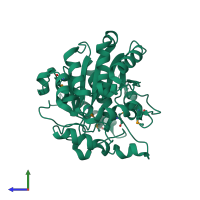 PDB entry 5d8m coloured by chain, side view.