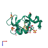 PDB entry 5d8v coloured by chain, top view.