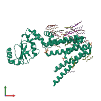 PDB entry 5d91 coloured by chain, front view.