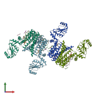 PDB entry 5d92 coloured by chain, front view.