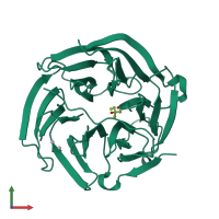 PDB entry 5d9c coloured by chain, front view.