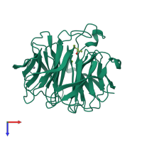 PDB entry 5d9c coloured by chain, top view.