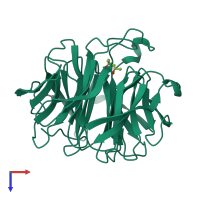 PDB entry 5d9d coloured by chain, top view.