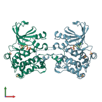 PDB entry 5d9h coloured by chain, front view.
