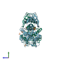 PDB entry 5d9h coloured by chain, side view.
