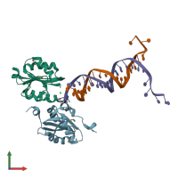 PDB entry 5d9i coloured by chain, front view.