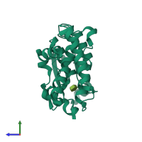 PDB entry 5d9w coloured by chain, side view.