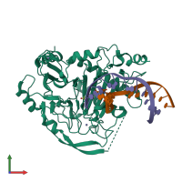 PDB entry 5d9y coloured by chain, front view.