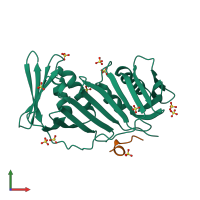 PDB entry 5dai coloured by chain, front view.