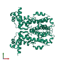 HTH tetR-type domain-containing protein in PDB entry 5daj, assembly 3, front view.