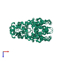 HTH tetR-type domain-containing protein in PDB entry 5daj, assembly 3, top view.