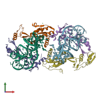 PDB entry 5dar coloured by chain, front view.