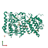 PDB entry 5db0 coloured by chain, front view.