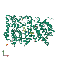 PDB entry 5db2 coloured by chain, front view.