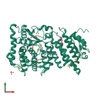 PDB entry 5db3 coloured by chain, front view.