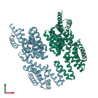 PDB entry 5dbk coloured by chain, front view.