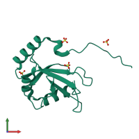 PDB entry 5dcn coloured by chain, front view.