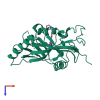 PDB entry 5dcz coloured by chain, top view.