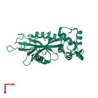 PDB entry 5dd4 coloured by chain, top view.