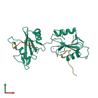 PDB entry 5df6 coloured by chain, front view.