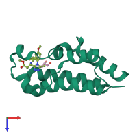 PDB entry 5dfd coloured by chain, top view.