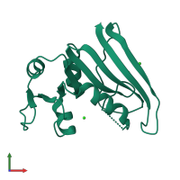 PDB entry 5dfr coloured by chain, front view.