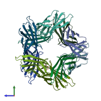 PDB entry 5dft coloured by chain, side view.