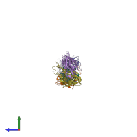 PDB entry 5dfv coloured by chain, side view.