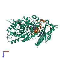 PDB entry 5dg8 coloured by chain, top view.