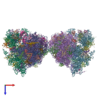 PDB entry 5dgf coloured by chain, top view.