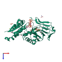 PDB entry 5dgi coloured by chain, top view.