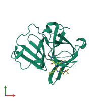 PDB entry 5dgj coloured by chain, front view.