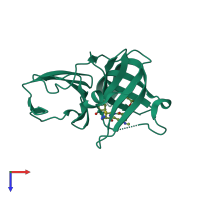 PDB entry 5dgj coloured by chain, top view.