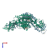 PDB entry 5dgk coloured by chain, top view.