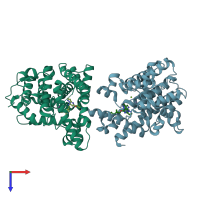 PDB entry 5dh5 coloured by chain, top view.
