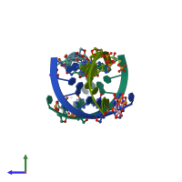 PDB entry 5dhb coloured by chain, side view.