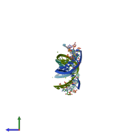 PDB entry 5dhc coloured by chain, side view.