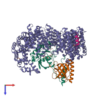 PDB entry 5dhf coloured by chain, top view.